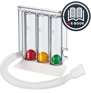 Theracaso Atemtrainer mit E-Book – 3-Kammer Lungentrainer für Einatmung – Atemübungsgerät zur Atemtherapie & Lungenrehabilitation – CE zertifiziert, latexfrei, inkl. Filter & Mundstück
