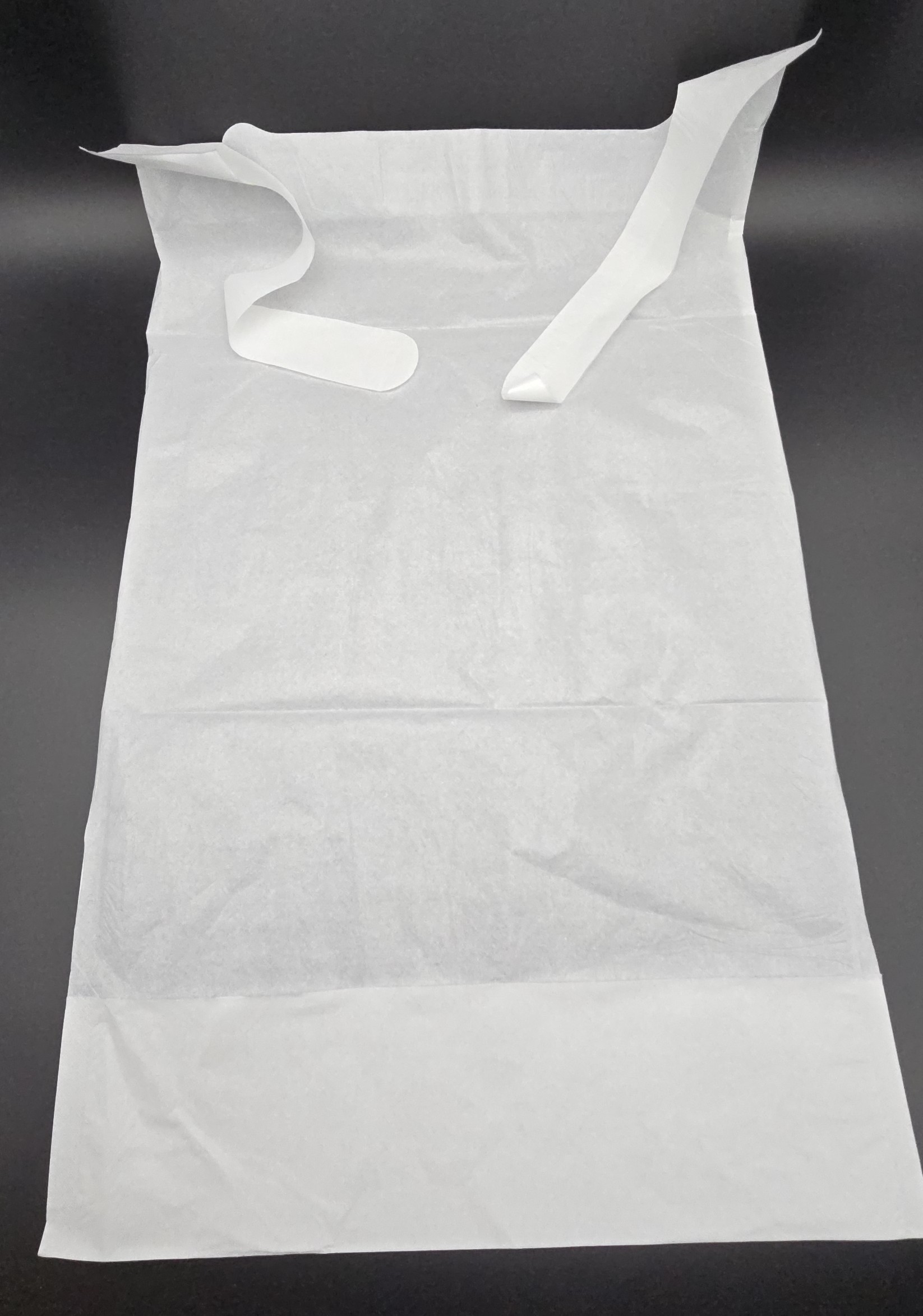 WMC Medical Einmal-Esslätzchen 64×37 cm – weißes Lätzchen mit Nackenbändern und Auffangtasche, 50 Stück