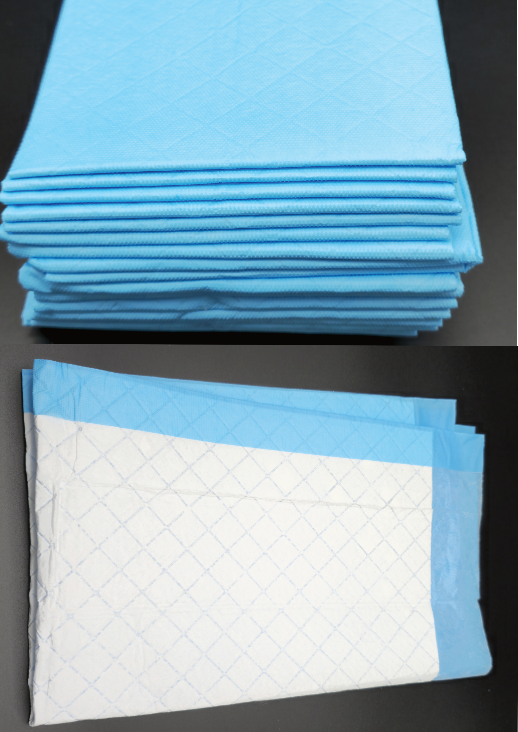 care & serve wiroPURITY Hygieneunterlagen blau  – 20 Stück Einweg-Bettschutzeinlagen im Polybeutel